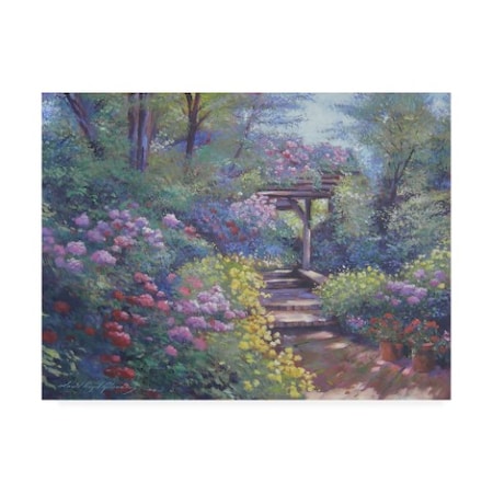 David Lloyd Glover 'Garden Path In Soft Light' Canvas Art,14x19